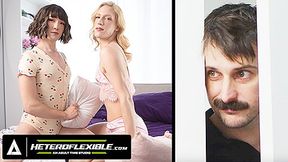HETEROFLEXIBLE - Femboys Troy River Ezra Mahomes Pillow Fight Interrupted By Voyeur Seb Leblan