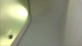 Amateur blonde takes huge member in toilet POV