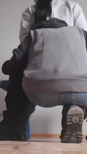 My Married Neighbor Licks My Pussy in Her Uninhabited Apartment so That Her Husband Doesn't Find Out About It