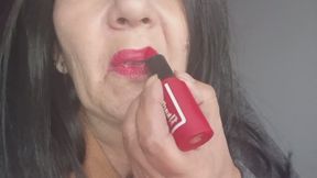 Red fetish lipstick