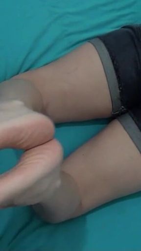 Hot Wife in Flip Flops Footjob POV