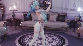 [mmd] 初音 (g)i-dle - Queencard Queen; Fetish Uniforms; Striptease; Busty; Jiggle