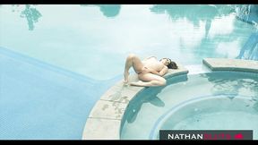 horny brunette heather hart seduces pool boy johnny castle