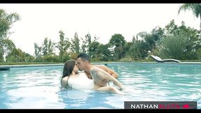 horny brunette heather hart seduces pool boy johnny castle