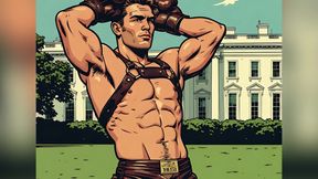 White House Lawn Fighter Bulge Comic Style Art