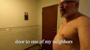 Nude walk in Public basement