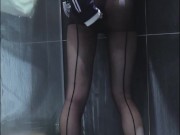 (伪娘)蔚蓝档案:杏山千纱黑丝色色自慰/ /ブルーアーカイブ: 杏山カズサエロいコスプレ！黒タイツ男の娘