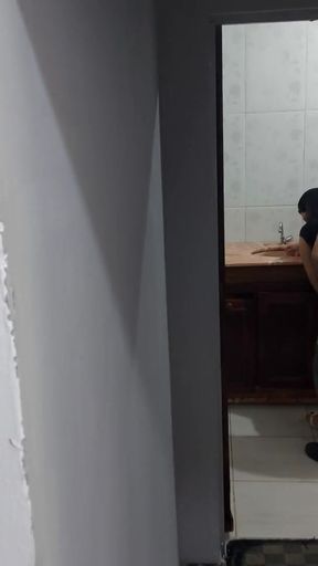 Memorable moment from "hotwife receives the plumber in a dress just to see if she would have his dick"