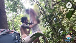 Latino teen fucked in the woods