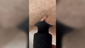 Petite teen uses remote control vibrator for intense solo session