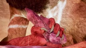 Two furry cocks rubbing hot frottage cumshot blast his mouth raw