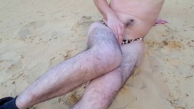 stripping and having fun in small sandy dune