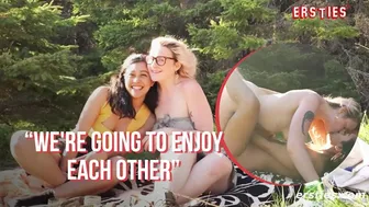 Hanna and Jin share steamy outdoor lesbian sex with toys and moans