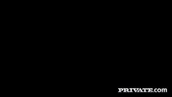 Tattooed brunette Cara Mella in interracial DP threesome