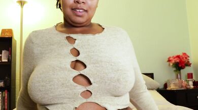 Her big titty girlfriend begs you to watch her play with her new toy