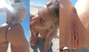 maifersexcouple gets creampied on the beach porn video