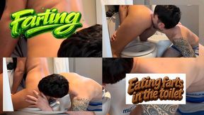 Eating farts in the toilet