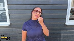 babe ashton takes a ride and a facial on the smash bus