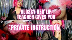 Private Kissing Lesson with Glossy RED Lip Teacher (MP4 Version)