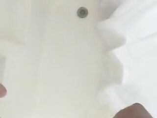 Ebony doxy piddles in the shower