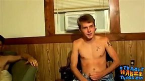 Group of guys has fun as they stroke their dicks together