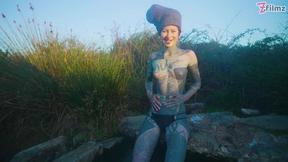 ”Real Life EXTREME tattoo couple public fuck in outdoor sexy spring, deepthroat blowjob”