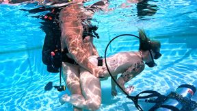 Aquaphilias- Kelli Curtis + Mya Pleasure- Underwater SCUBA Threesome- Part 2
