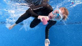 Wetsuit Underwater Dildo Blowjob – Neoprene Masked Suck Slut - MP4