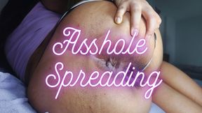 Asshole spreading close view