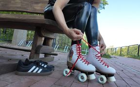 Latex Roller Skating Model Fucked by a Random Stranger