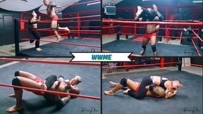 WWME - Kortney Olson Destroys Her Male Opponent In This Pro Wrestling Match - Her Muscle Domination Beats Out His Brawn As She Emerges The Victor - HD (MP4)