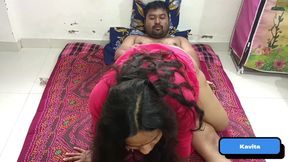 Desi Indian Kavita riding on Tatya dick pure natural homemade cowgirl sex