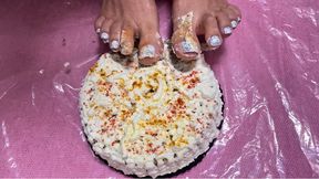 Crushing a cake as if crushing your face! Bow down, slave