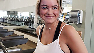 Big Tits Alexis Kay gets picked up in the gym and Creampied