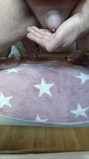 Small cute circumcised penis prostate milking