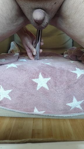 Small cute circumcised penis prostate milking