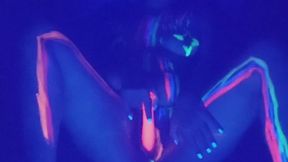 Nicole Pearl Fucks Neon Dildo and Squirts in the Blacklight