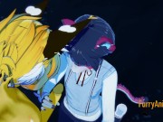 Furry Yaoi - Cat handjob to lynx and cums in his face
