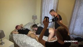 Slut boy double fucked and gets double creampie
