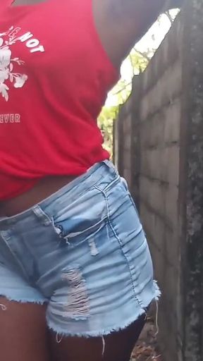 Teasing in Sexy Hot Pants Squeezing My Boobs Spanking My Booty
