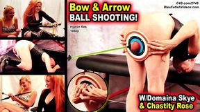Bow & Arrow Ball Shooting - 1080P Skey and Chastity have alot of fun playing BALLSEYE with Thrashes balls, putting them on a little target and shooting them with suction cup arrows!