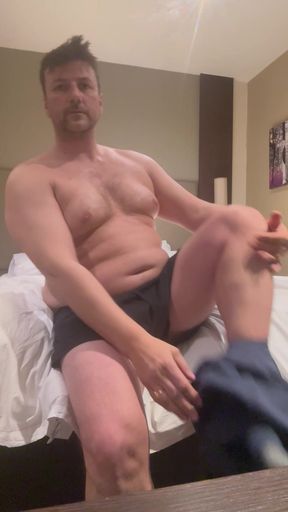 Horny Stepdad Wanks an Fingers Arse