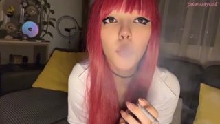 Redhead alt girl smoking for you (full vid on my 0nlyfans/ManyVids)