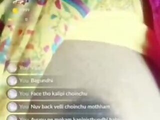 Rishik@ Telugu Aunty Removes Mask And Shows Boobs Pussy And Face On Tango Live