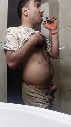 Indian desi man enjoy shower and masterbation show with neighbour uncle