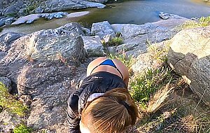 couple fuck hard with perfect sunset - cum twice on hot ass !!!