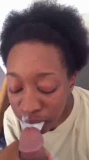 Ebony Teen Takes A Facial