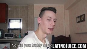 Young gay Latino breeds and blows for cash and thrills