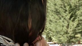 ”Slim bound MILF banged outdoors”