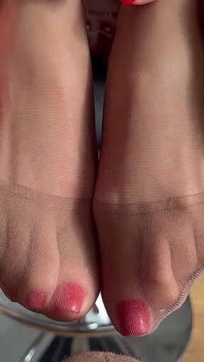 Thoughts on Brown Stockings & Lingerie Footjob?